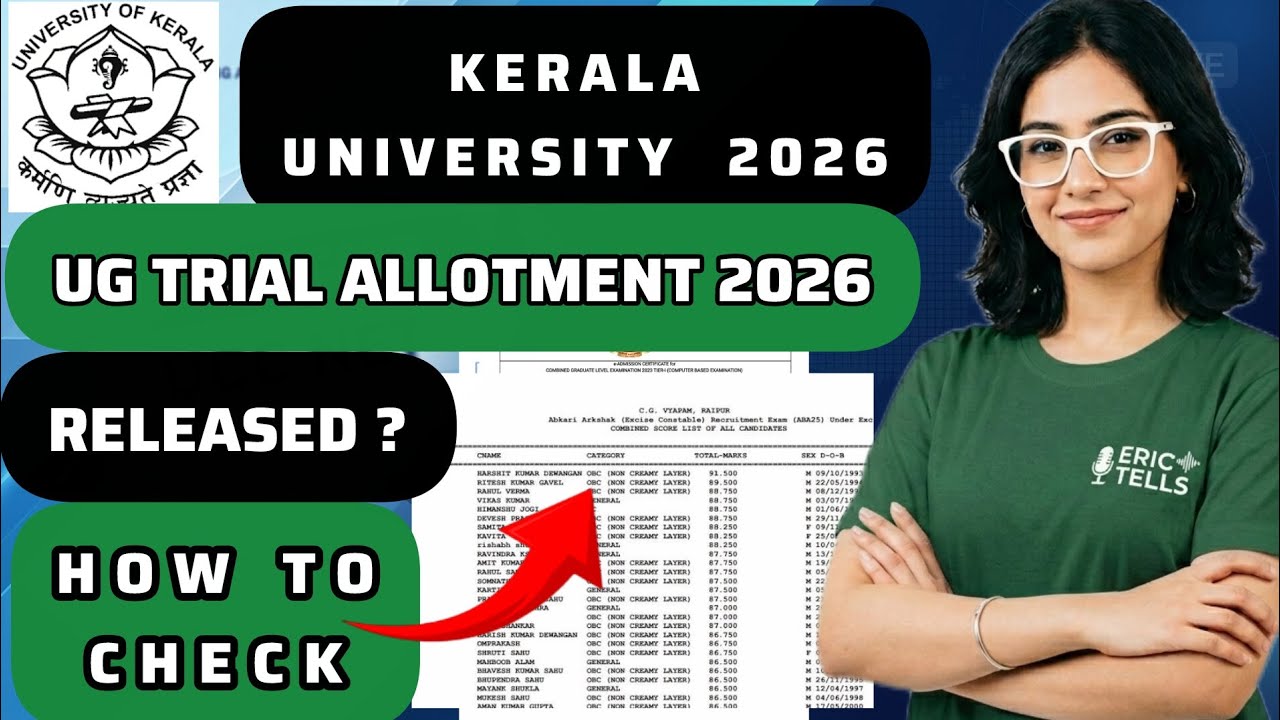 kerala university ug trial allotment 2026 | kerala university fyugp trial allotment 2026