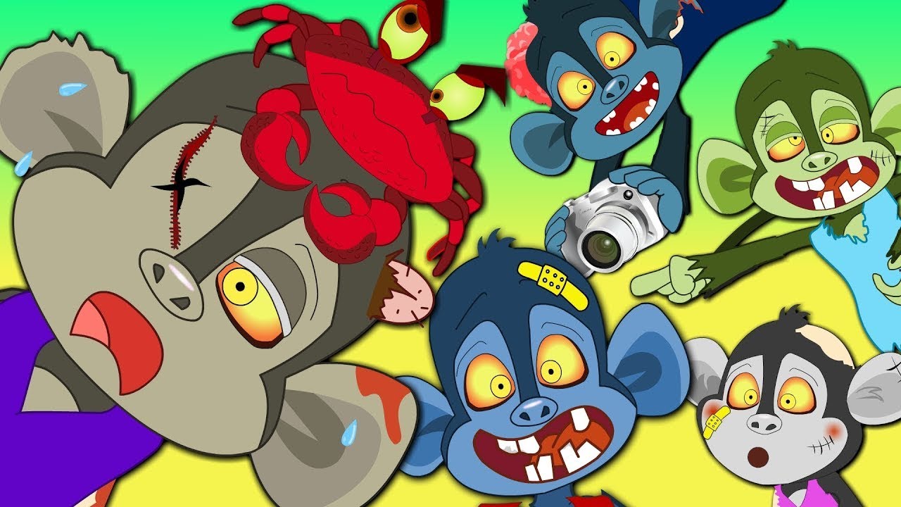 Five Little Monkeys | Scary Halloween Song | Halloween Songs for Kids