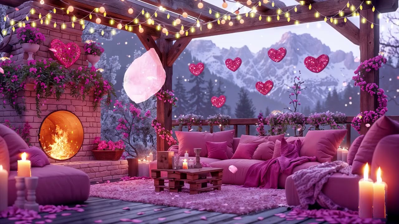 💘 Happy Valentine’s Day 24/7 ❤️ Snowy Romance Ambience, Cozy Instrumental Piano & Winter Love Vibes💘