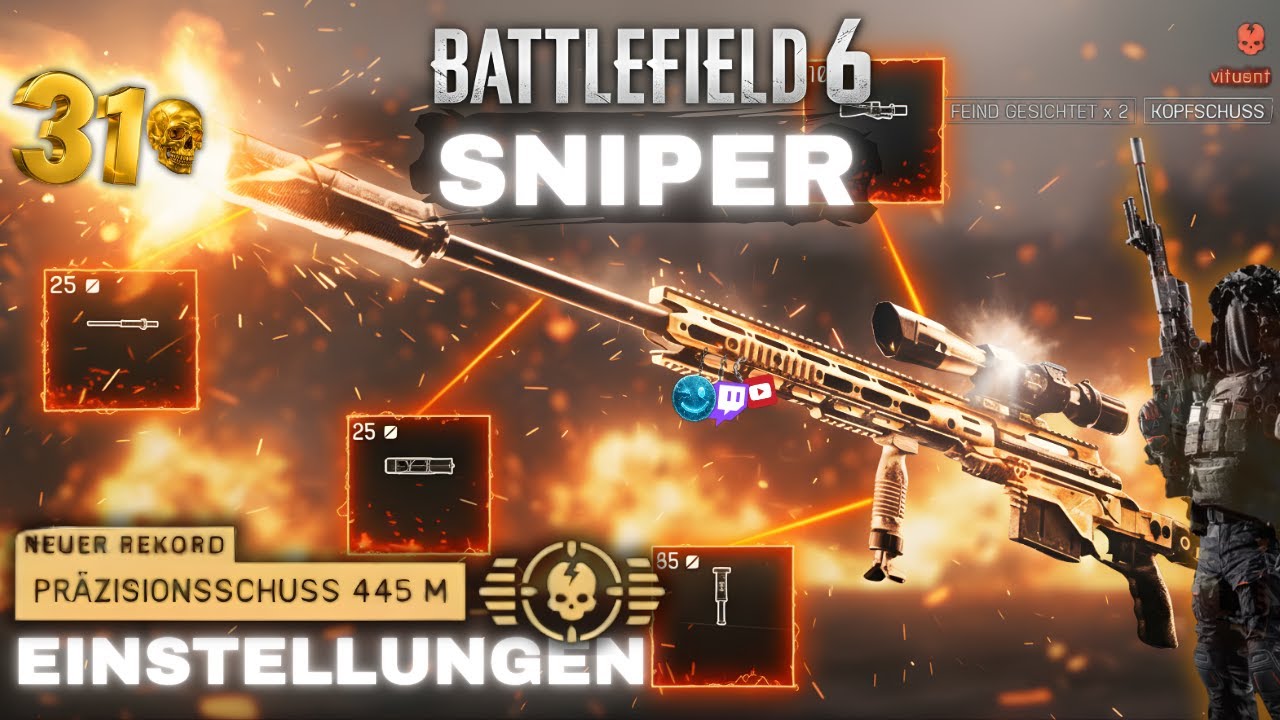 Battlefield 6 Sniper Einstellungen (Deutsch): 450m Headshots mit DIESEN Settings!
