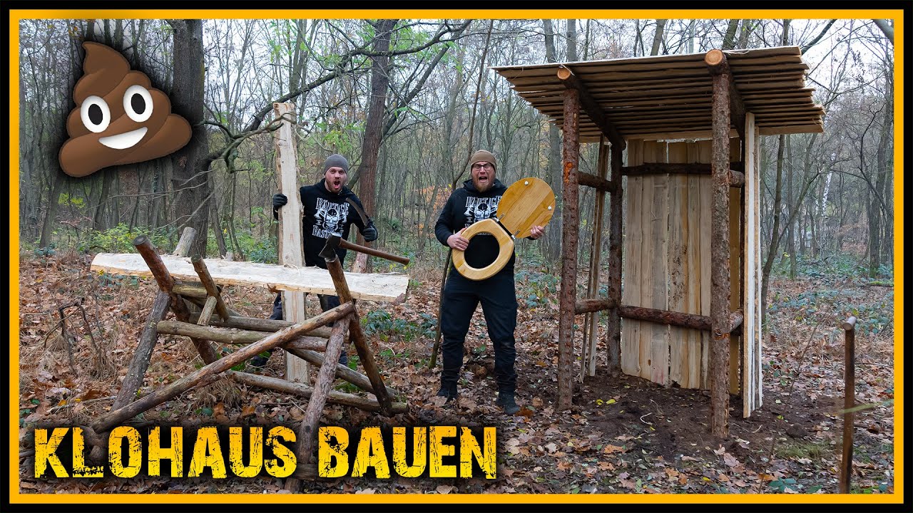 Klohäuschen - Wir bauen uns ein 💩- Haus im Wald [Teil 1/2] - Bushcraft Outdoor Deutschland