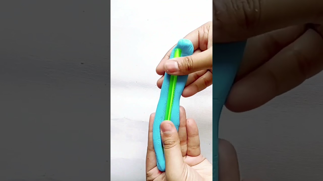 Diy clay pen design 💜#shorts