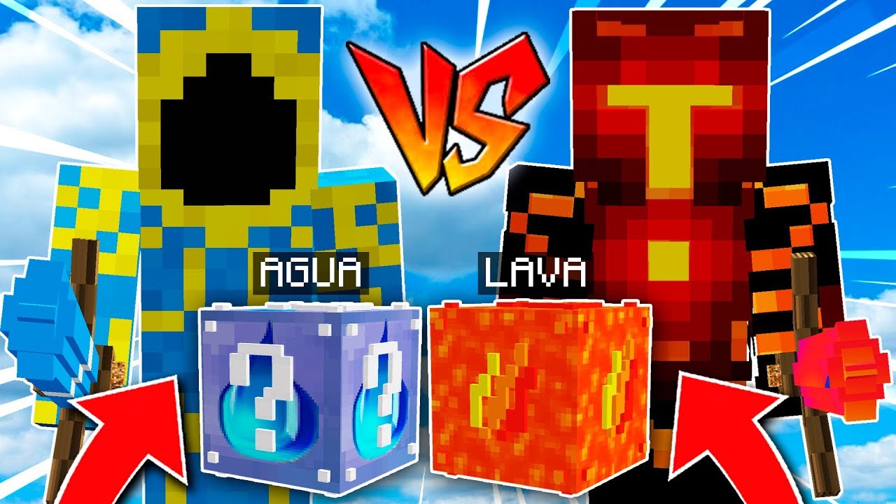 СРАЖАЮТ УДАЧИ БЛОКИ AGUA vs УДАЧИ БЛОКИ LAVA | УДАЧНЫЕ БЛОКИ MINECRAFT