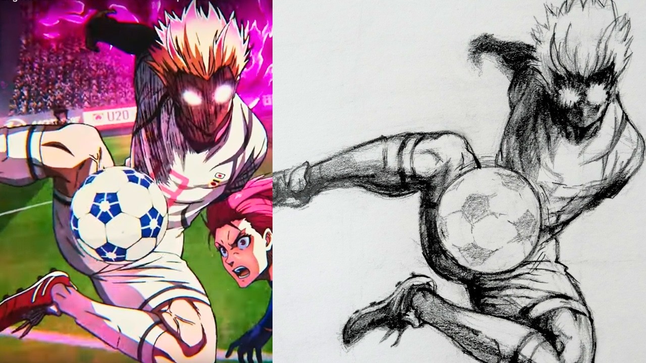 Easy Drawing😀Step by Step | Shidou Dragon Drive! ⚽Blue Lock
