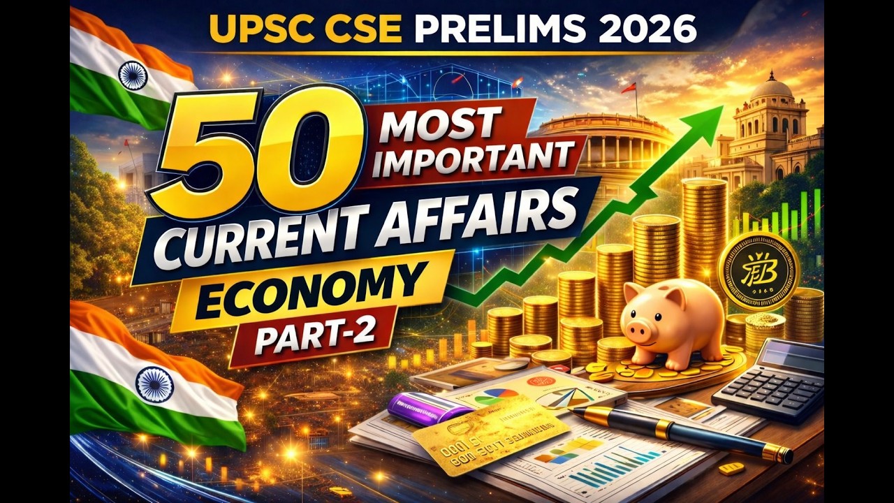 MUST WATCH: Economy (Part-2)- 50 Most Important Current Affairs For UPSC Prelims 2026!!!