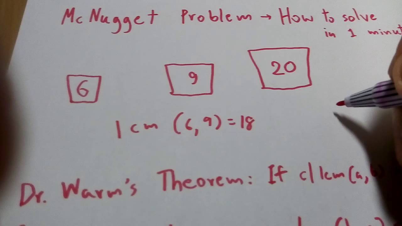 How to solve Mcnugget problem in 1 minute!