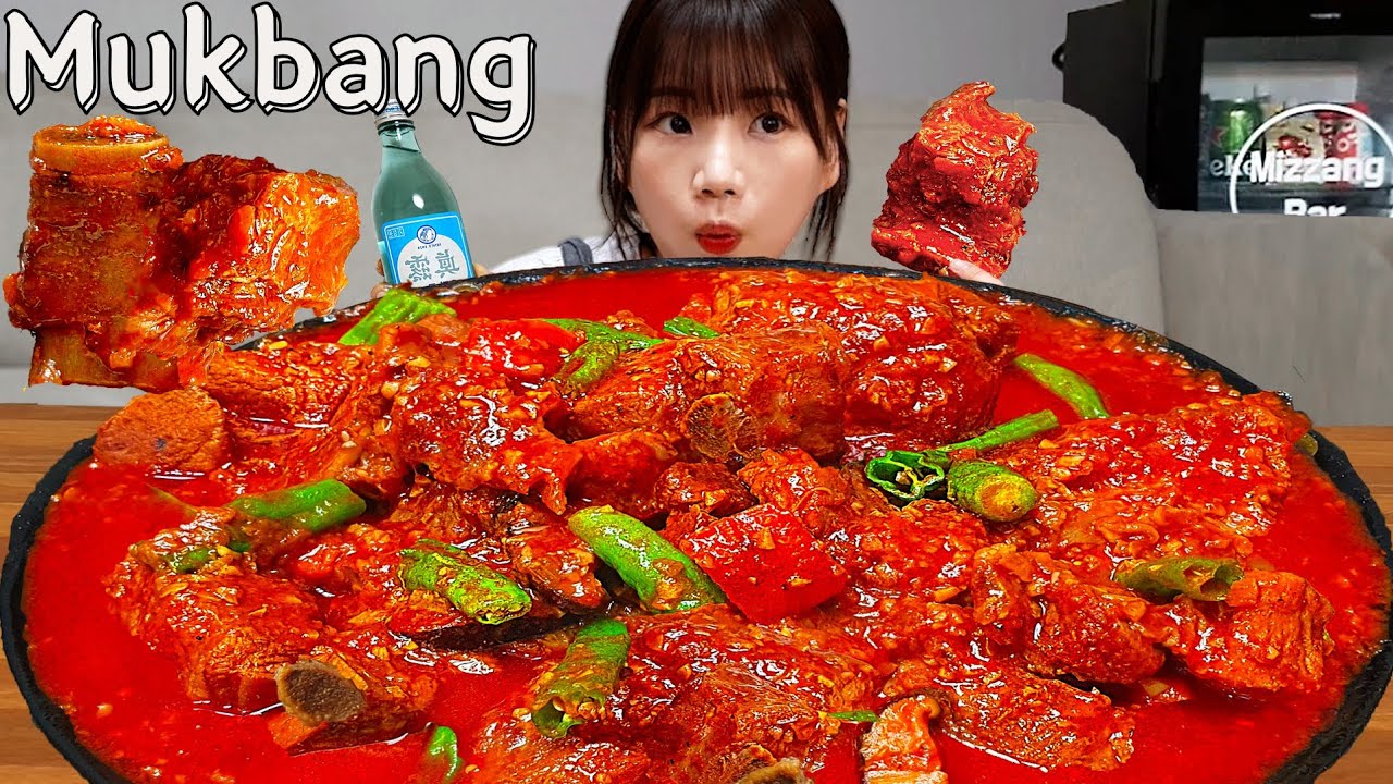 Sub)Real Mukbang- Острые тушеные ребрышки 🍖 Жареный перец 🌶 Жареный рис 🥘 АСМР КОРЕЙСКАЯ ЕДА