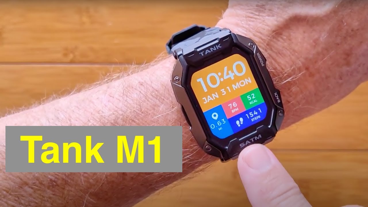 KOSPET TANK M1 2022 Health/Fitness Rugged Swimming Smartwatch now 5ATM Waterproof: Unbox & 1st Look