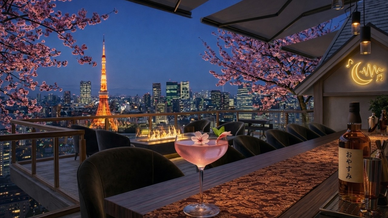 Late Night Rooftop Jazz Lounge in Tokyo 🗼🌃 Slow Lofi Jazz for Relaxing, Studying & Unwinding 🎷🌙
