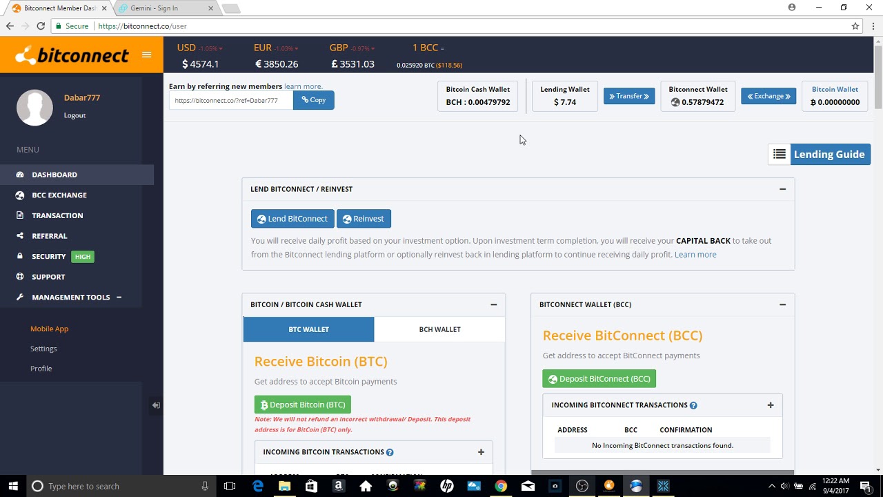 Bitconnect Referral Flow
