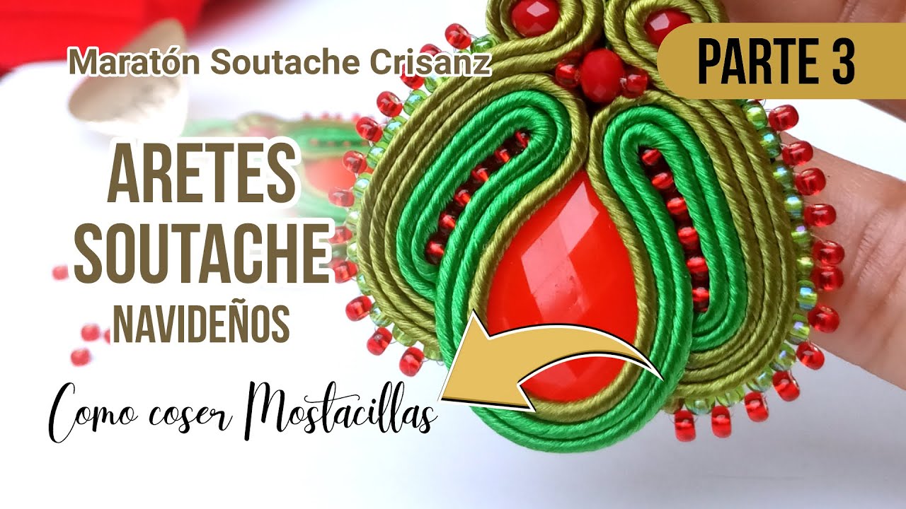 Como hacer ARETES SOUTACHE NAVIDEÑOS TUTORIAL Paso a Paso | Maratón Soutache Crisanz