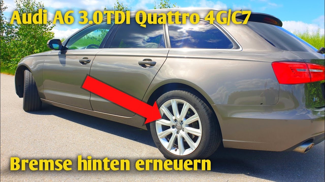 Audi A6 4G Bremse hinten erneuern 3.0TDI C7 Quattro, Bremse mit PC wechseln, rear brakes replacement
