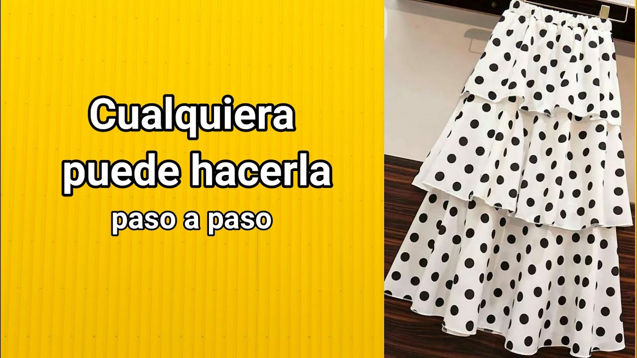 Falda larga de 3 faldones | fácil SIN TRAZO y paso a paso