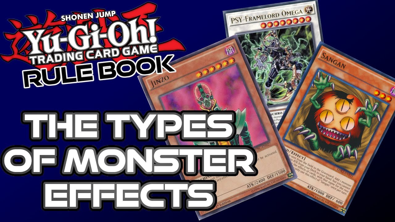 Yugioh Rule Book | The Different Types of Monster Effects