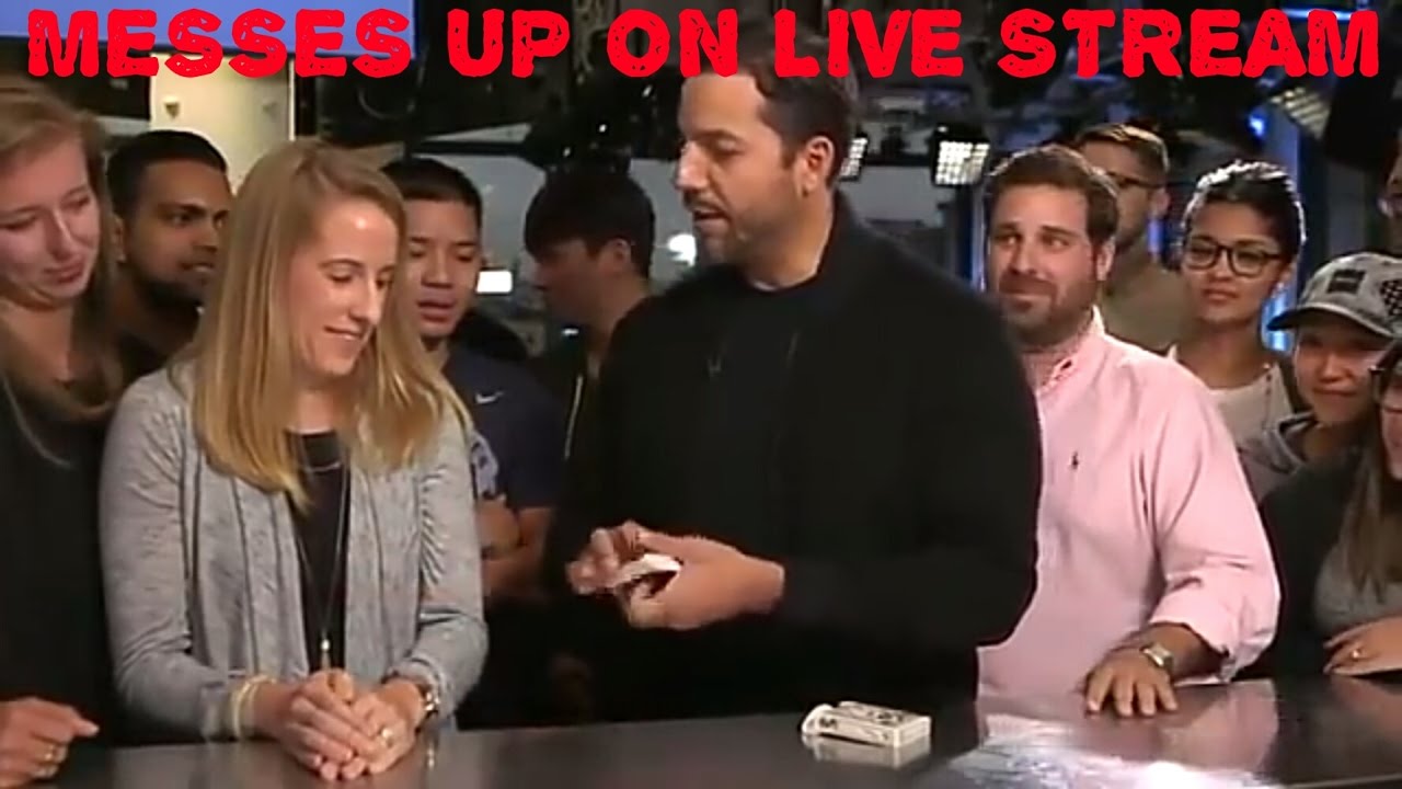 WOW!!!!! David Blaine messes up A TRICK, the GREATEST Magicians ever, on LIVE TV. HD Redeems Himself
