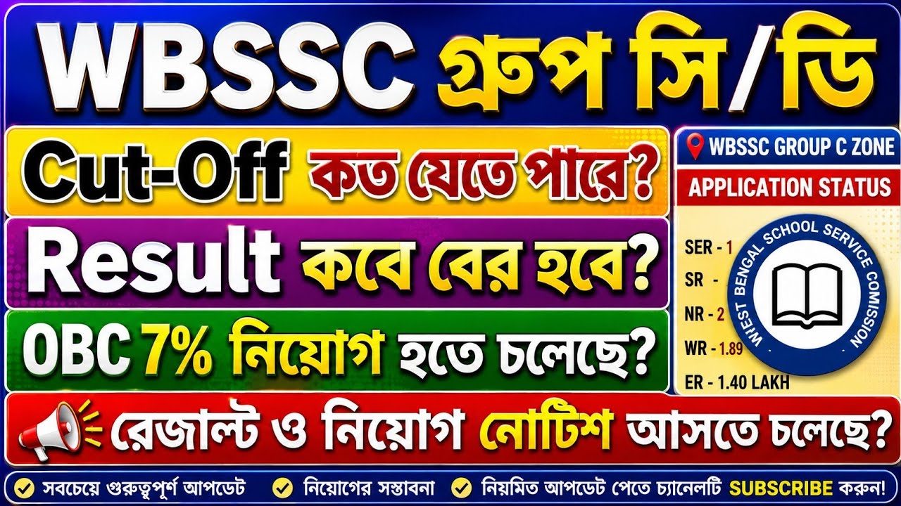 🛑WBSSC Clerk and Group D Result Update || WBSSC Result Update 2026 || WBSSC Expected Cutoff 2026