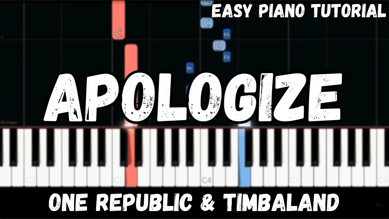 Timbaland ft. OneRepublic - Apologize (Easy Piano Tutorial)