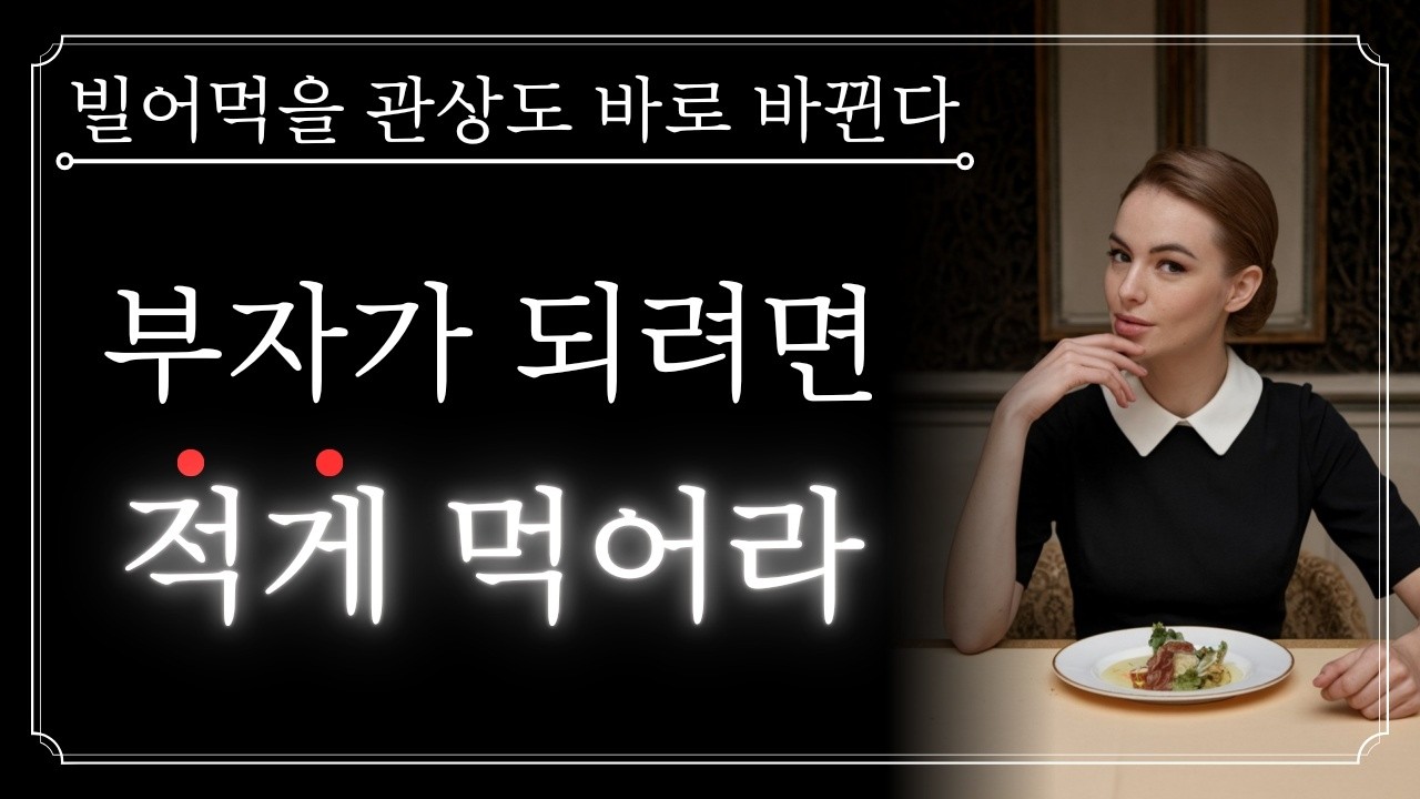 사람의 운은 먹는 음식으로 결정된다. 배를 8할만 채워라. 가난한 팔자도 부자 관상으로 바뀐다.