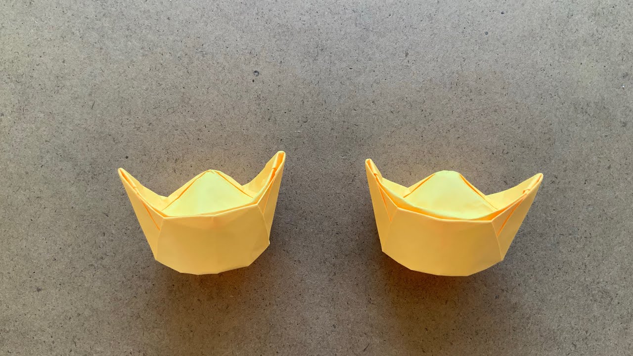 Origami Gold Ingot 怎麼折金元寶  How to make a gold ingot