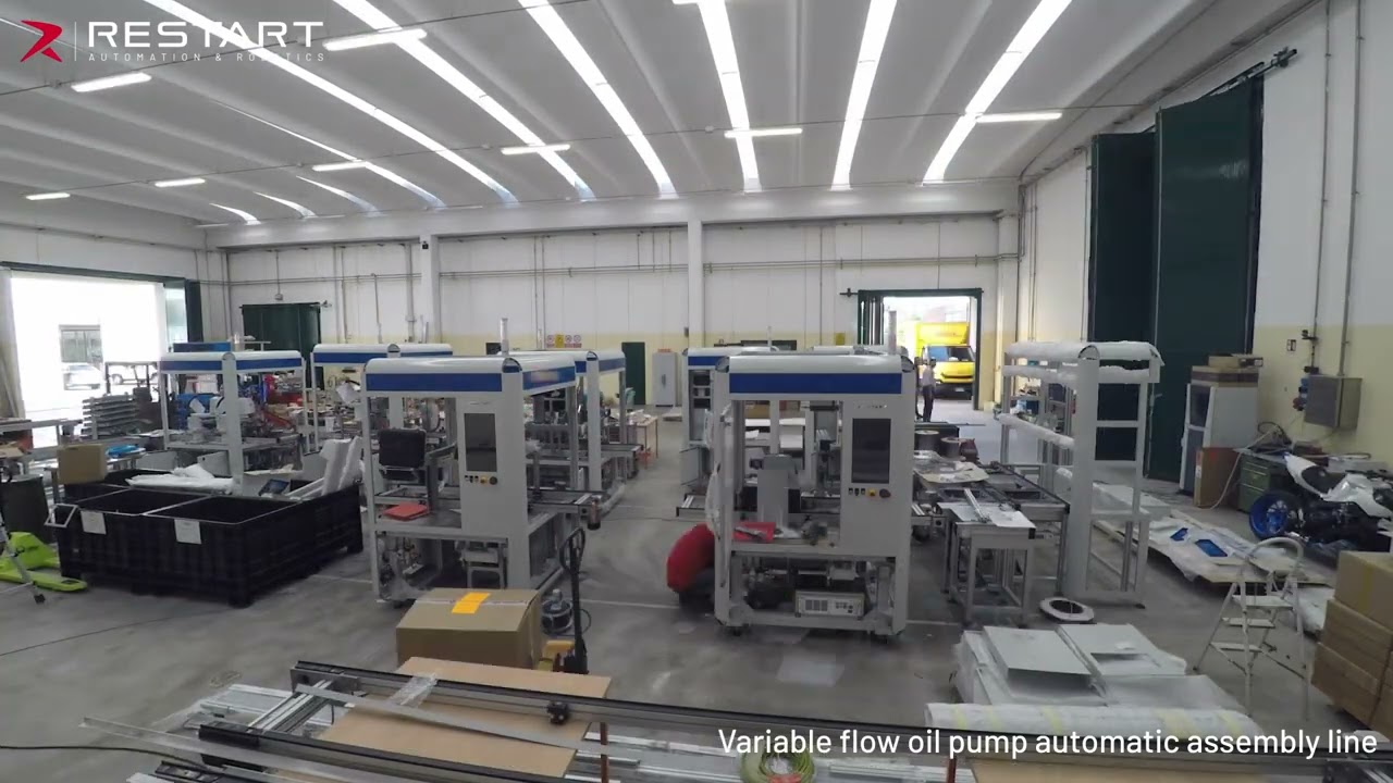 Variable flow oil pump assembly line Timelapse