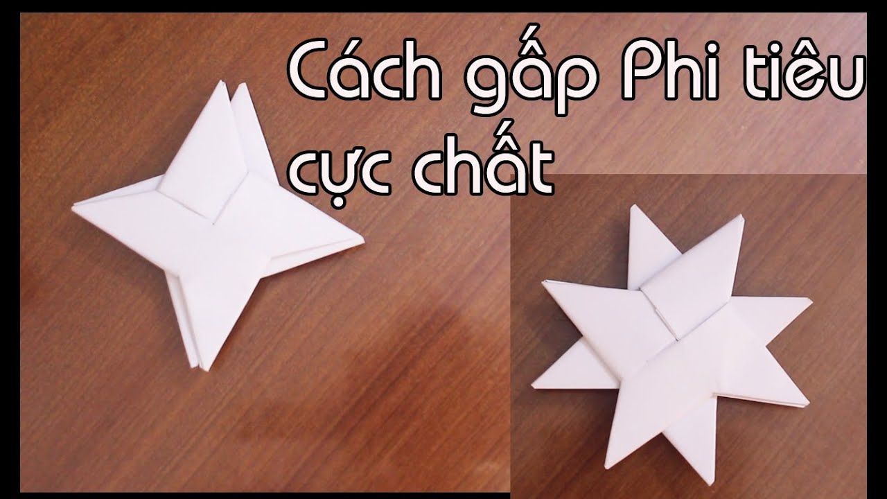 Cách gấp phi tiêu Ninja 8 cánh cực chất, How To Make a Paper Ninja Star