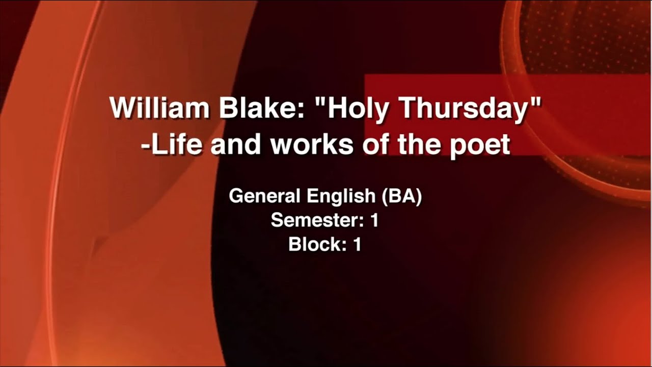 Course:General English(1st semester)_Unit-1:William Blake: