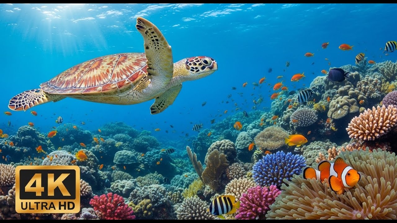 🐠 Stunning Coral Reef 4K – Relaxation Music with Beautiful Underwater Life