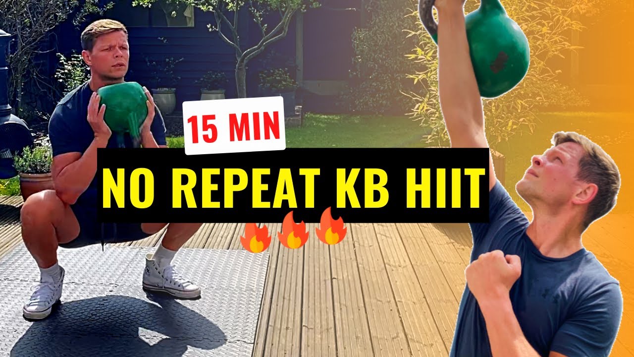 15 минут без повторений HIIT-тренировки на всё тело / Тренировка с одной гирей / Домашняя тренировка