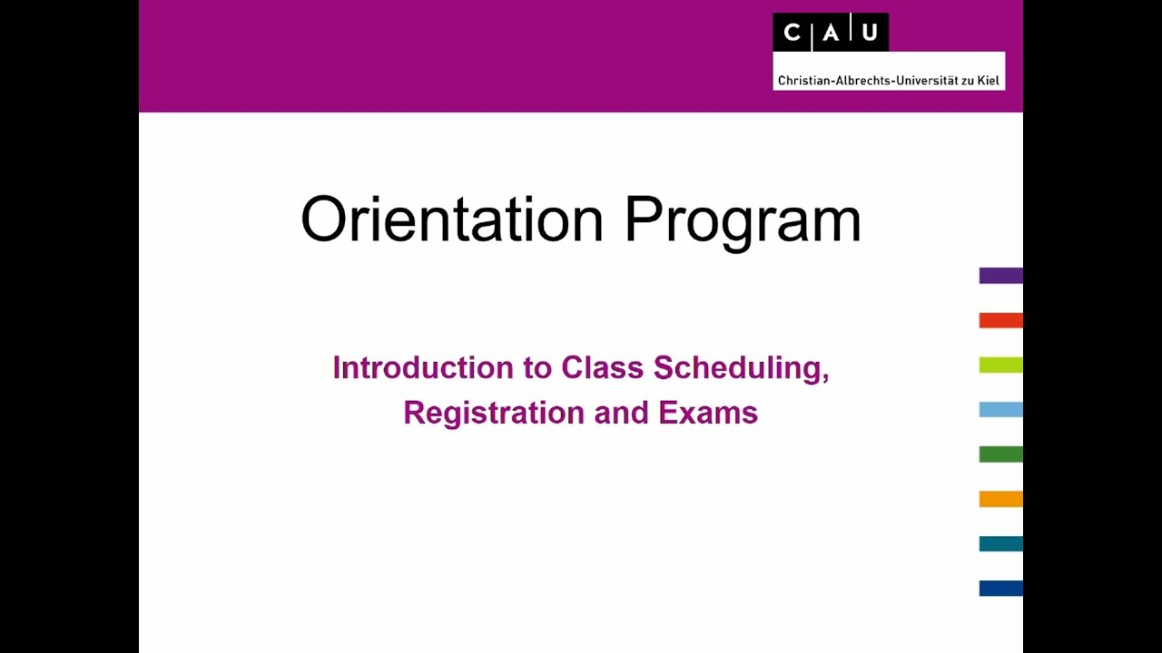 Class Scheduling, Registration and Exams, Kiel University