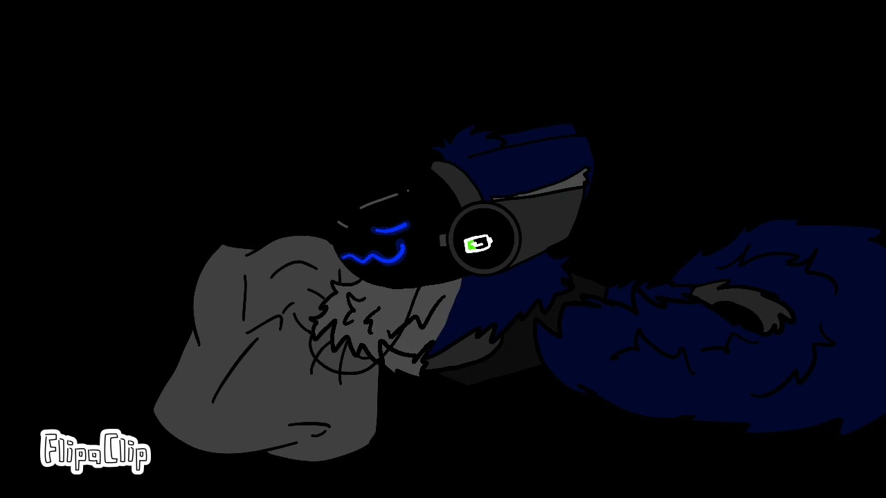 Protogen sleeping to some chill music
