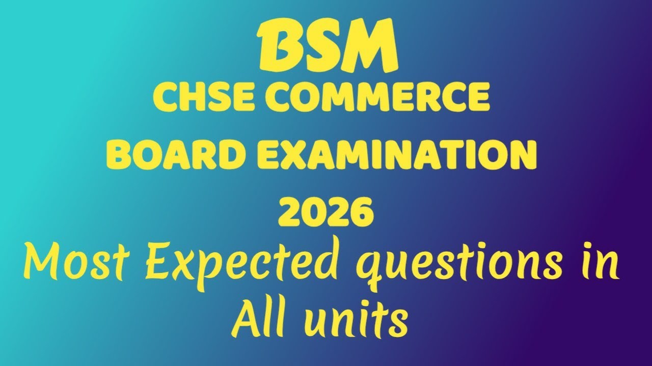 CHSE COMMERCE BSM most expected questions #chseodisha #exam #chseboardexam #chse#businessstudies