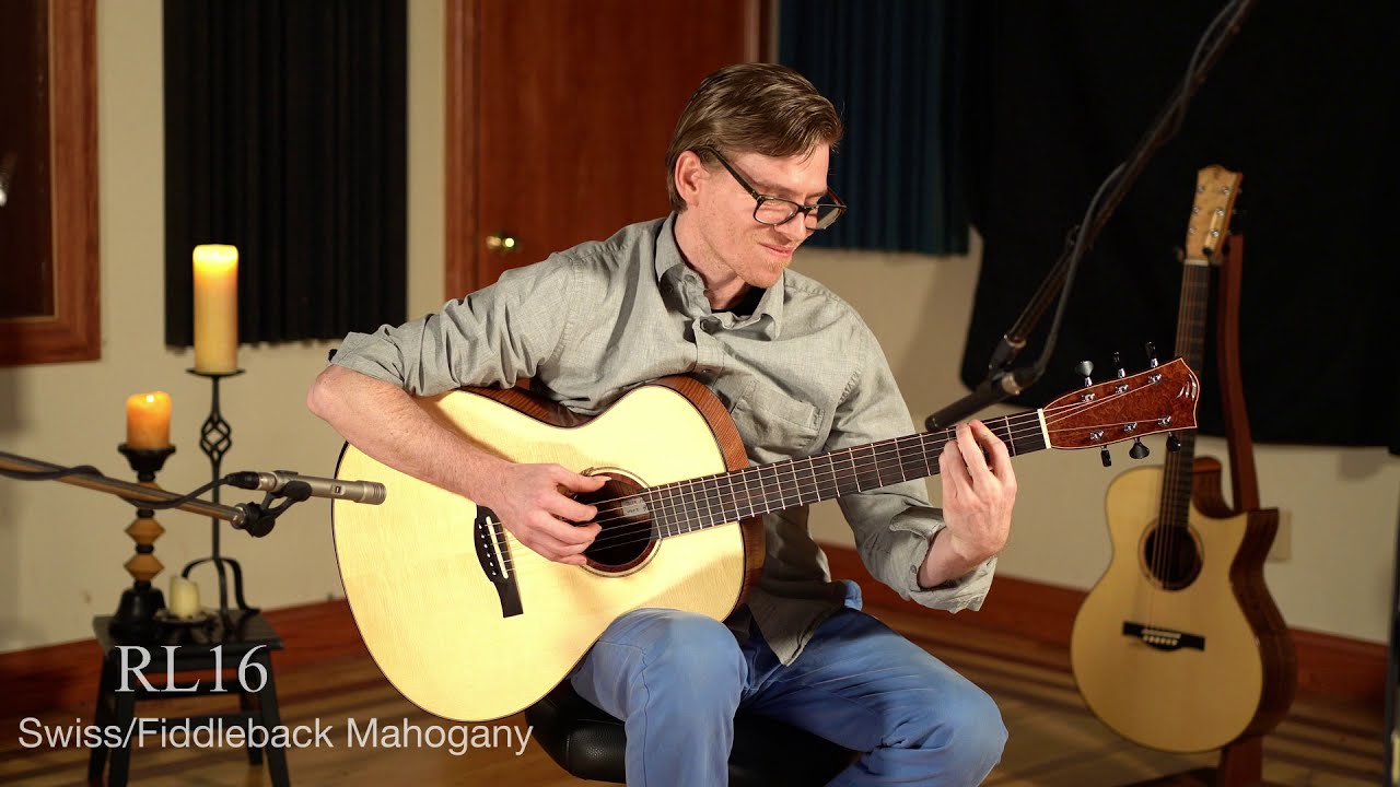 Matt Thomas with Gerber Guitars RL16 mahogany and Swiss spruce.