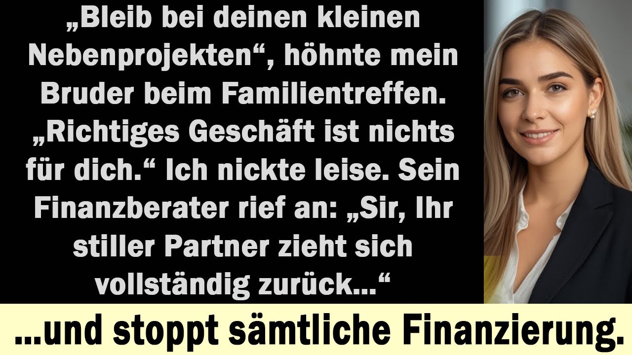 Mein Bruder verspottete meinen Rat – doch seine Firma lebt nur wegen meiner 180 Millionen.