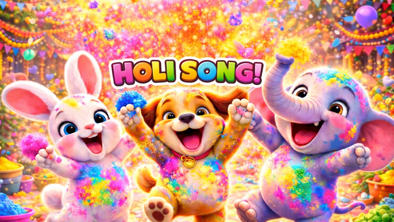 Holi Song for Kids 🌈 | Fun Colors Dance Party!