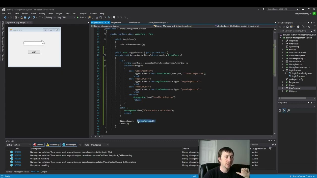 Multiple Windows Forms with Switch Statement and Combobox (12/23)