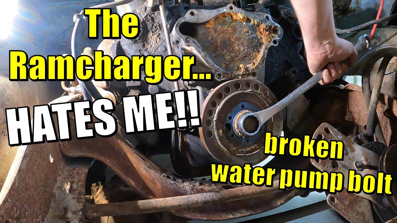 Removing broken timing chain cover bolt on Chrysler 318! THE HARD WAY!