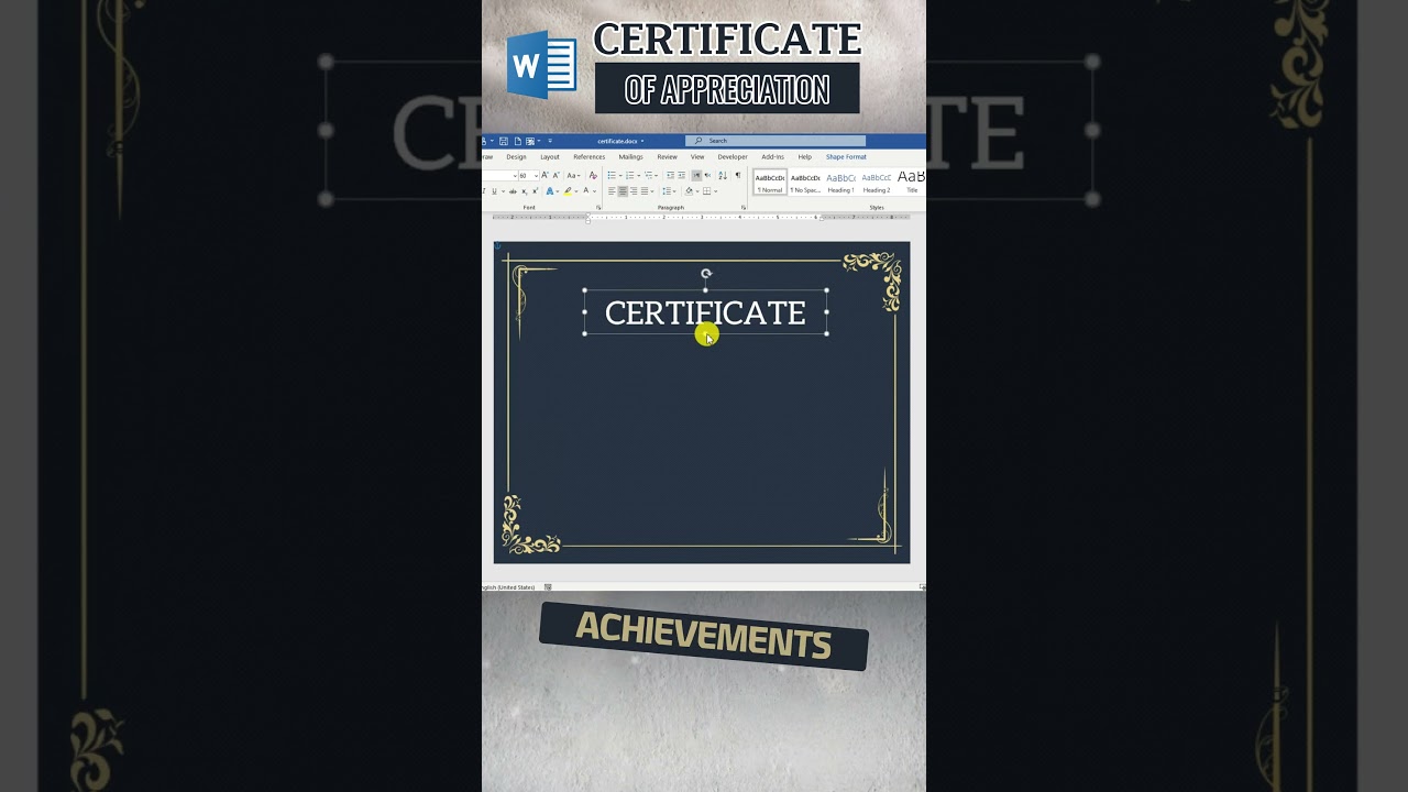 Создайте сертификат о профессиональном признании в Word | Краткое руководство