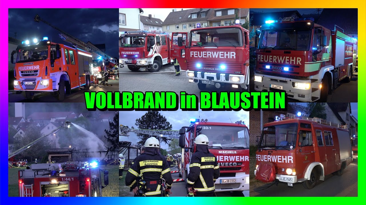 [BLAUSTEIN: VOLLBRAND LANDWIRTSCHAFTLICHES GEBÄUDE mit GASFLASCHEN & PORSCHE (Oldtimer)] - [E]