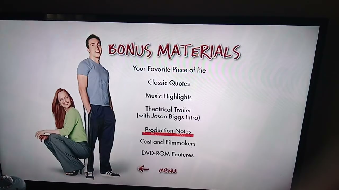 American Pie 2 (2001) DVD Menu Walk-through