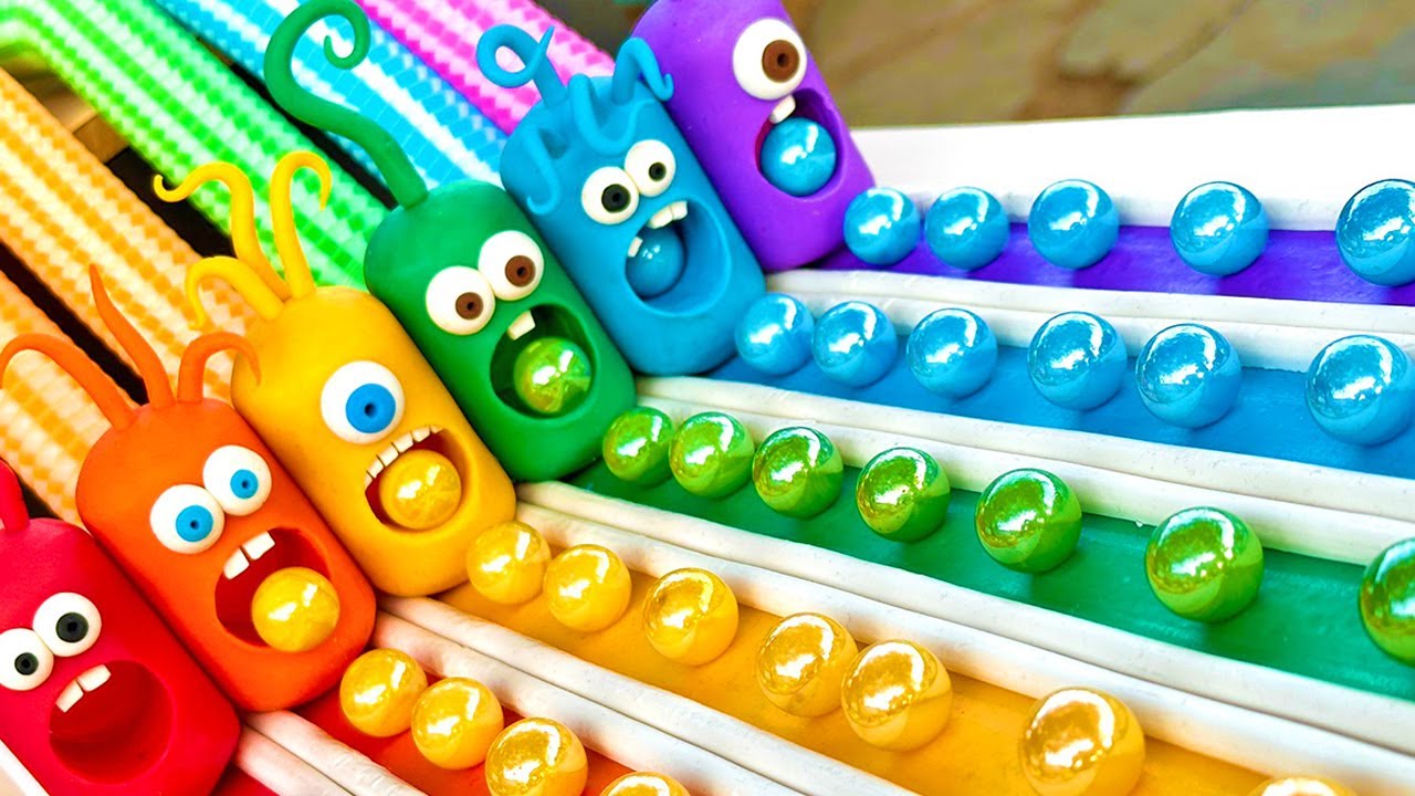 Marble Run Plasticine Haba Slope Colorful Pop Tube Ballons Experiment V014