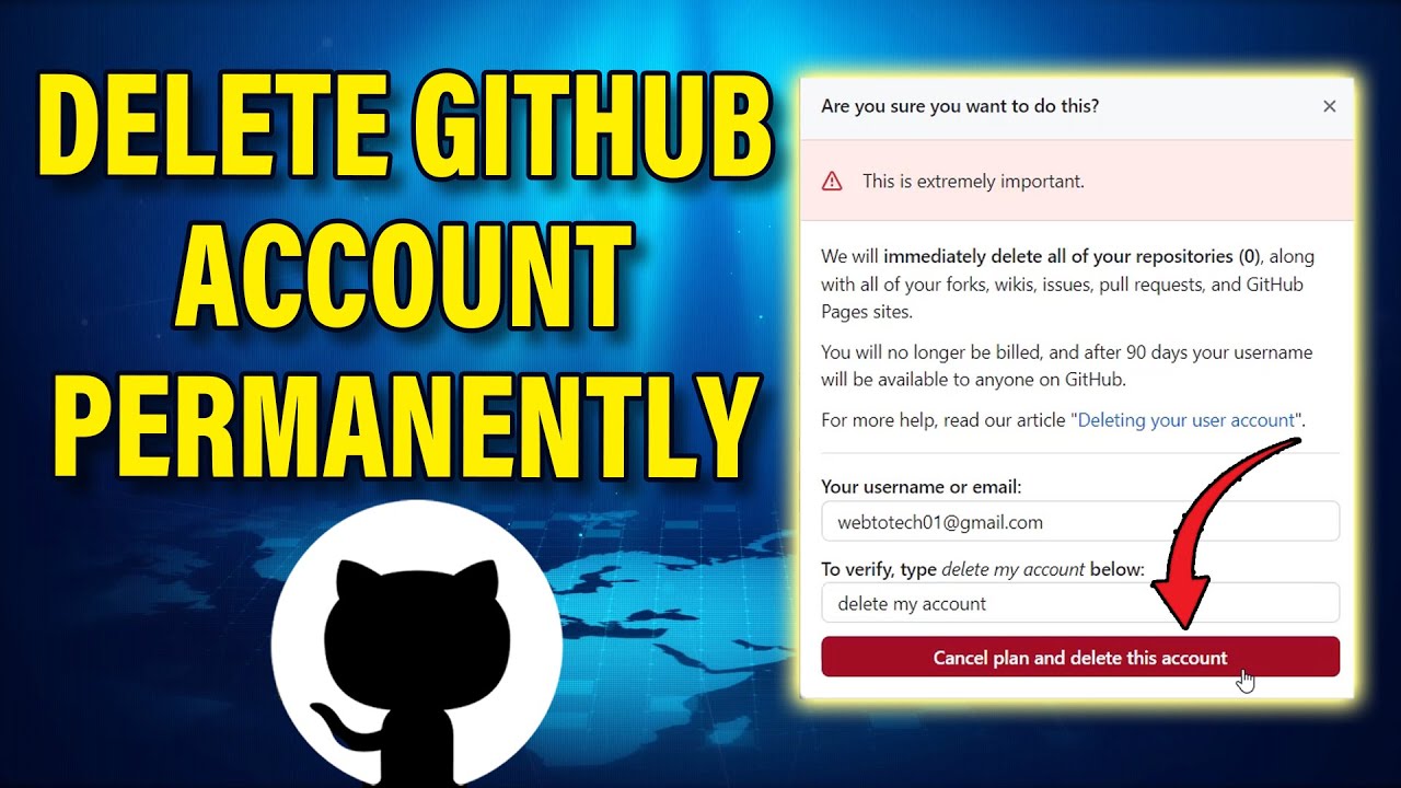 Как удалить учетную запись GitHub навсегда | Удалить GitHub | Удаление учетной записи GitHub Help...