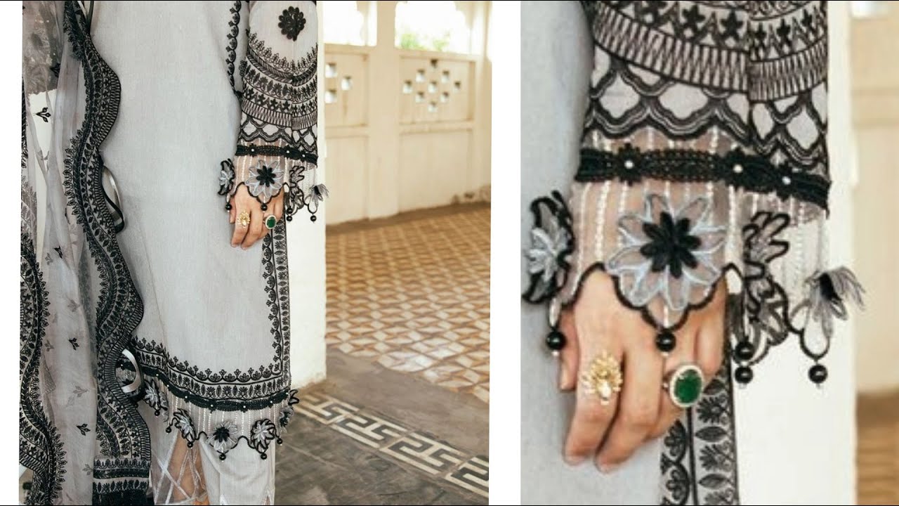 Beautiful Sleeves  & Daman Design For Eid 2022_ Latest sleeves And Daman Design _Unique Bazo Design