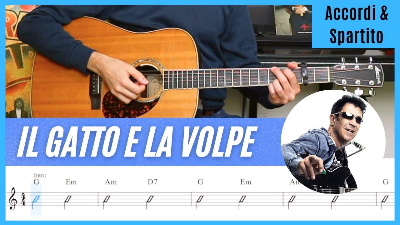 Il Gatto e la Volpe | Edoardo Bennato | Tutorial Chitarra | Accordi e Spartito