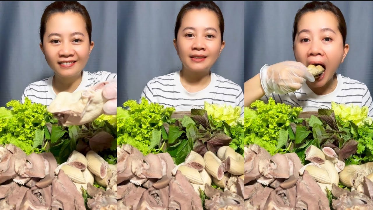 Một mâm dồi trường chấm mắm nêm ngon xuất sắc 