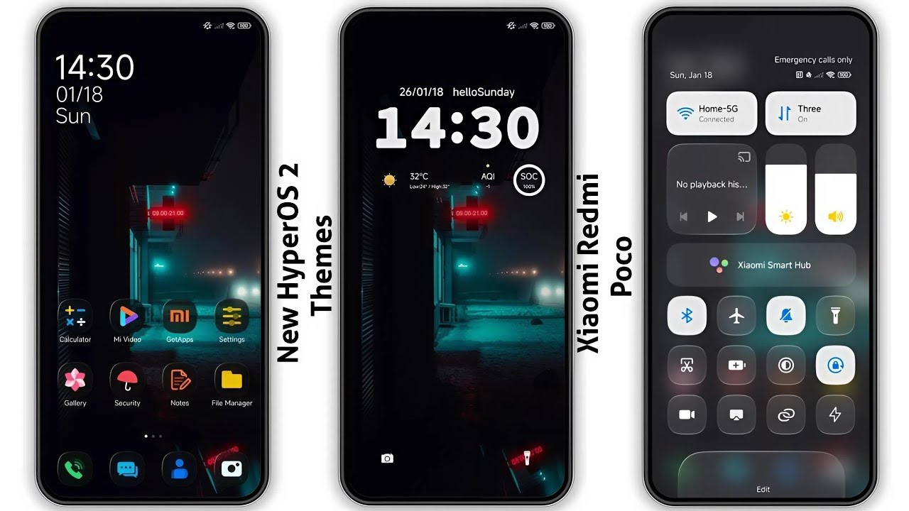 3 New HyperOS 2 control centre Themes for Xiaomi,Redmi,Poco | 3 Best HyperOS 2 Themes