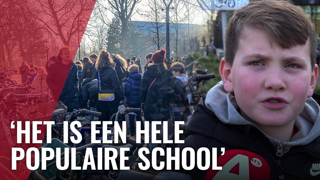 Lange rij voor open dag Metis Montessori in Oost
