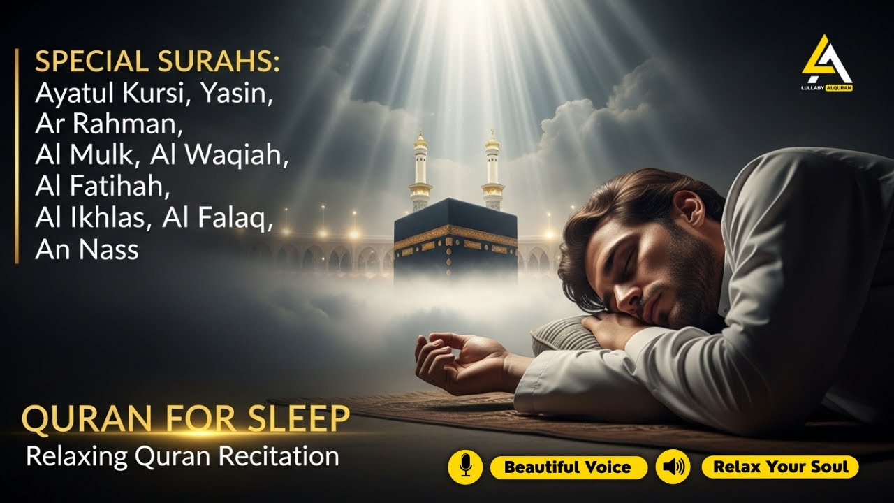 Relaxing Night Quran Recitation For Deep Sleep ✦ Al-Fatihah, Ayat Al-kursi, Yasin, Ar-rahman, Mulk