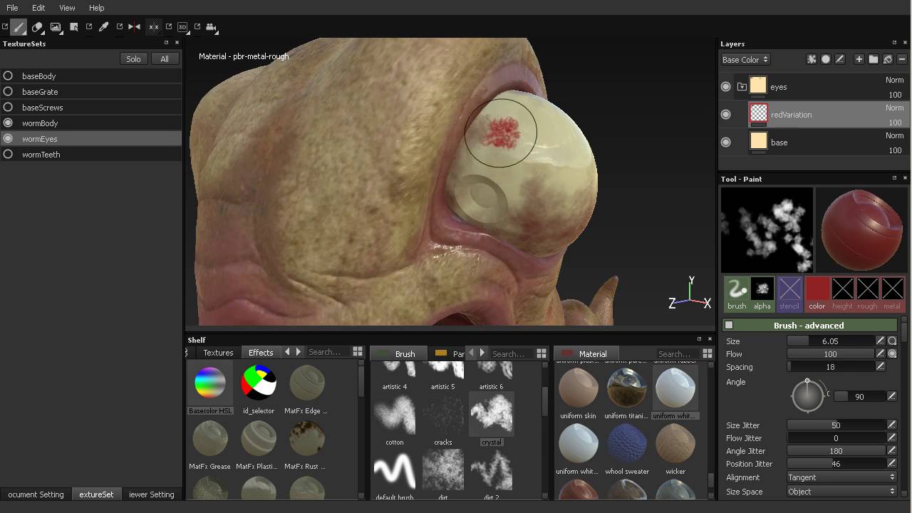 12 Substance Painter. Рисуем текстуру глаз. Уроки на русском