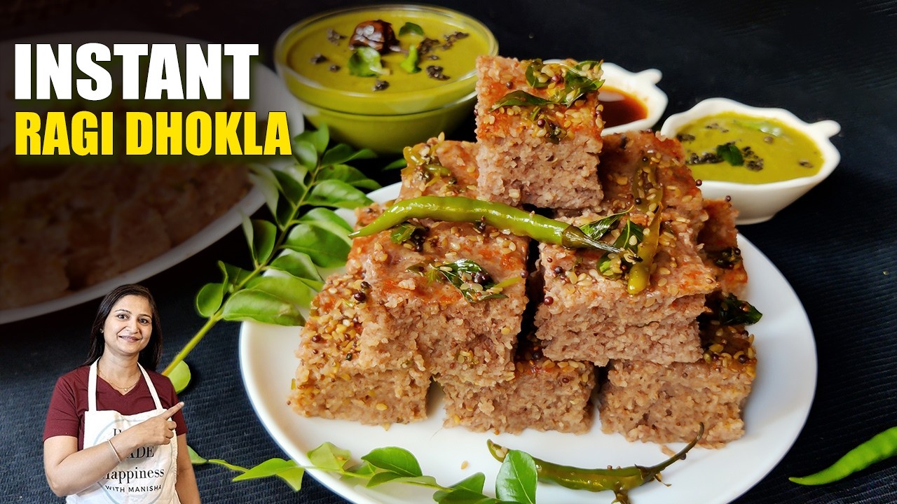 Instant Ragi Dhokla | Healthy Breakfast | Curry Leaves Chutney | Healthy  Breakfast | Millet Recipes