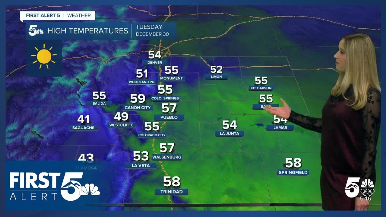Rising 10 to 15 degrees above average through the end of December